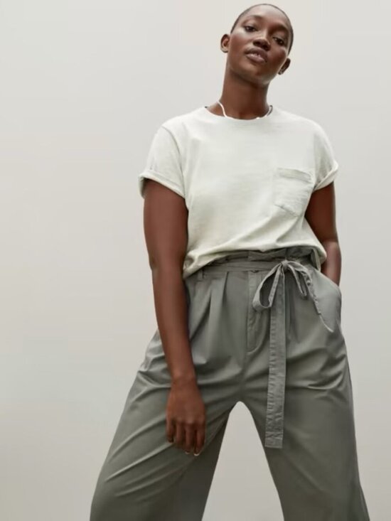 Everlane Tops - Everlane Womens Heathered Off White Short Sleeve Box Cut T-Shirt Size Medium